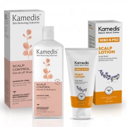 Kamedis SCALP CONTROL Šampón proti lupinám + SEBO & PSO Mlieko na pokožku hlavy